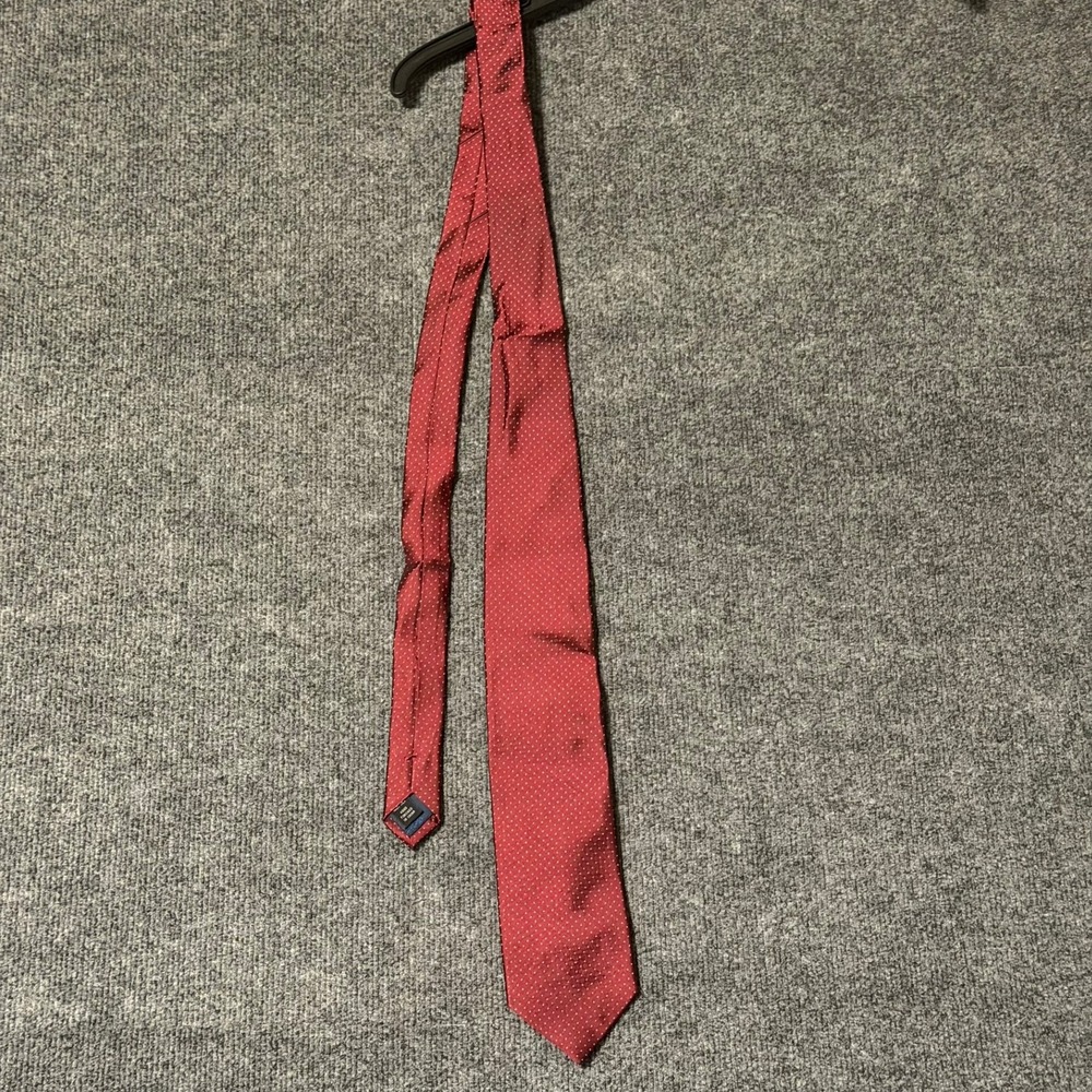 Jos. A. Bank Executive Collection Burgundy Red Micro Dot Silk Necktie Mens
